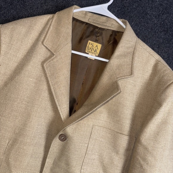 Jos. A. Bank Jackets & Blazers - Jos. A. Bank Linen Silk Wool Blend Blazer Medium Beige Excellent Condition